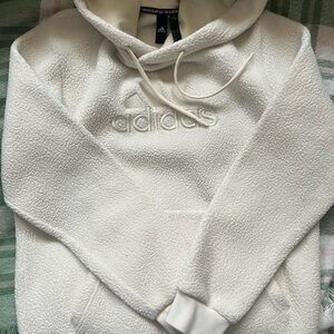 Adidas Women's Cozy White Sherpa Hoodie
